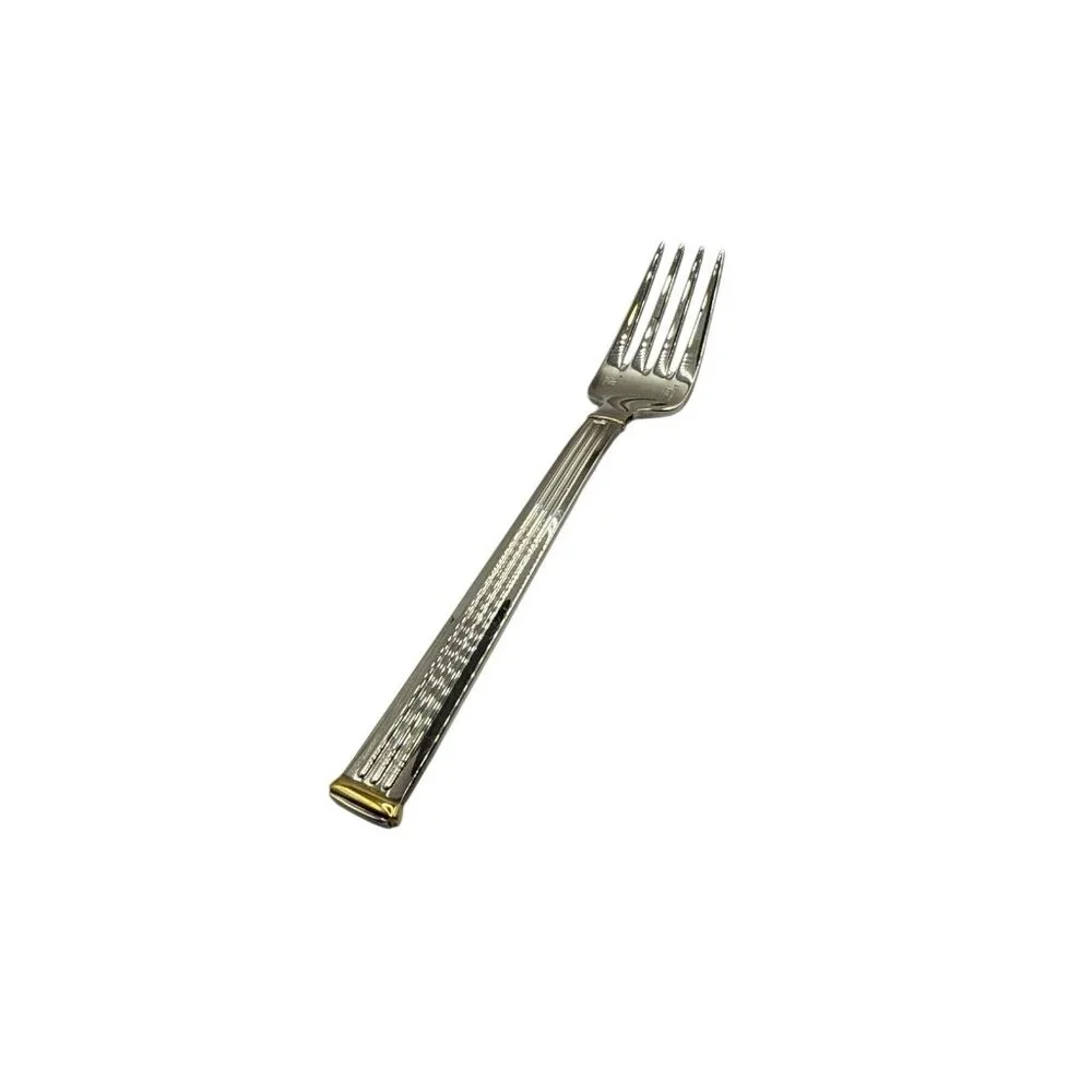 Christofle Triade Silverplate Gold Dinner Fork 8-1/4